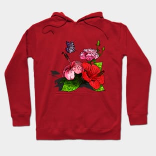 Hibiscus Bouquet Bright Colours Hoodie